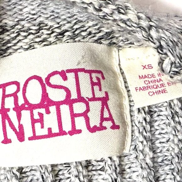 Rosie Neira Isabella Cardigan Size XS Gray Ribbed Peplum Sweater Flared Knit - Picture 4 of 6